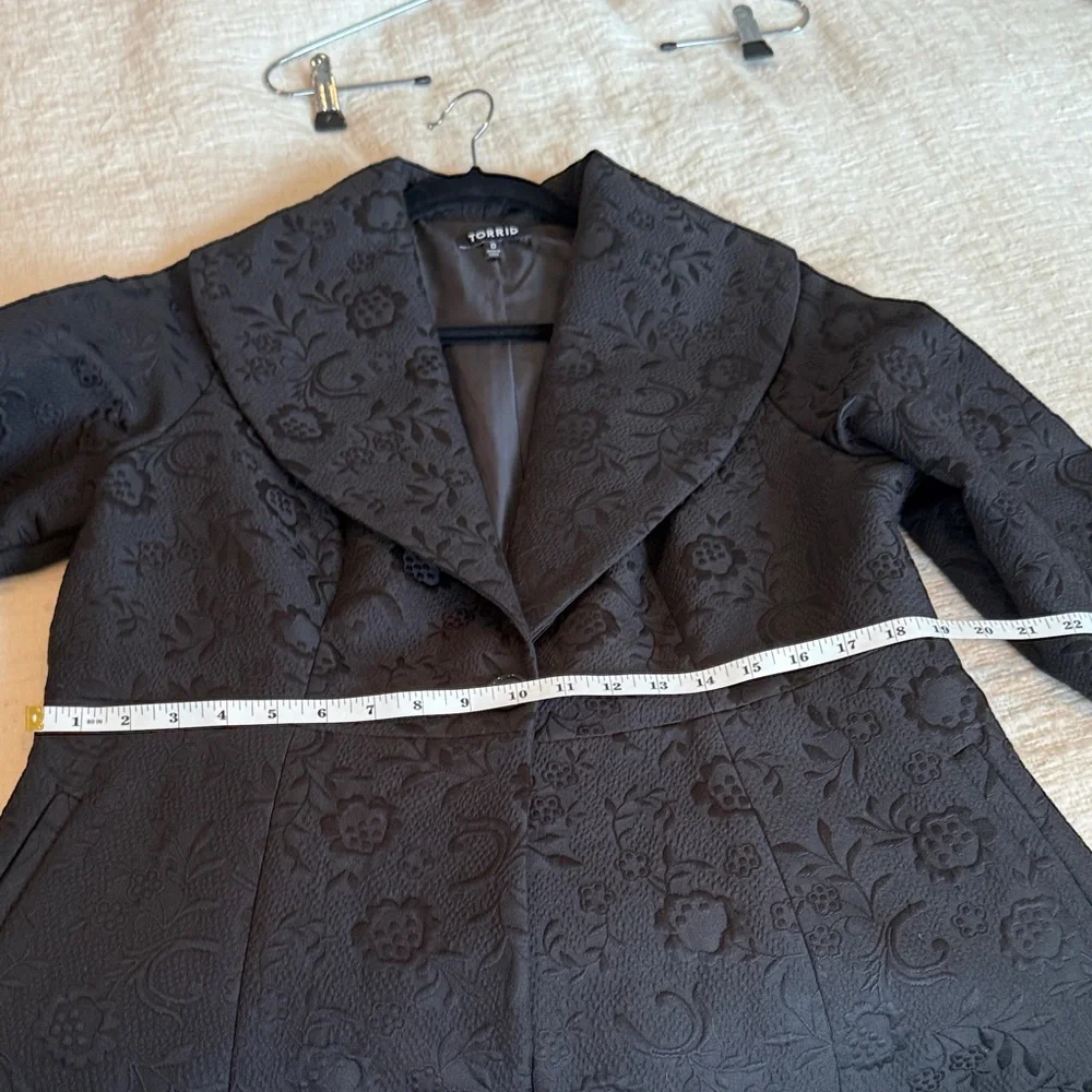 Torrid Black Floral Patterned Coat - Picture 9 of 10